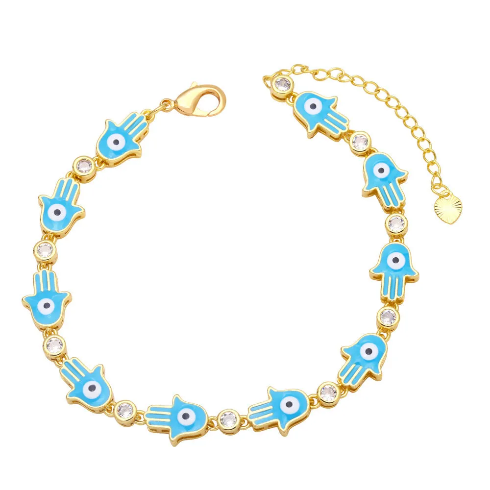 Wholesale Copper Bohemian Colored Drip Oil Bracelets