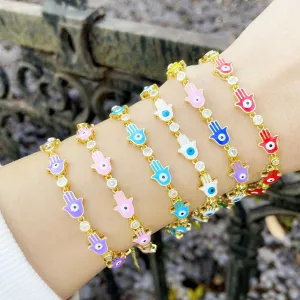 Wholesale Copper Bohemian Colored Drip Oil Bracelets