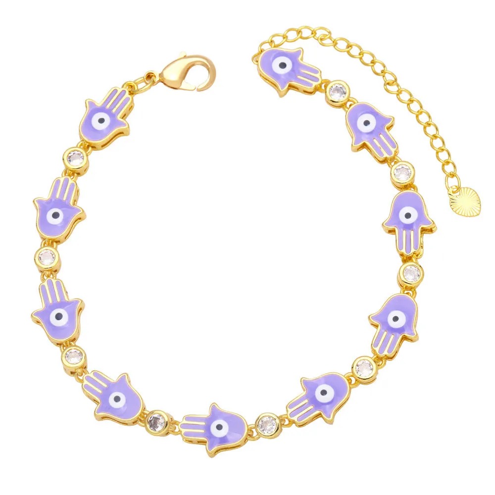 Wholesale Copper Bohemian Colored Drip Oil Bracelets