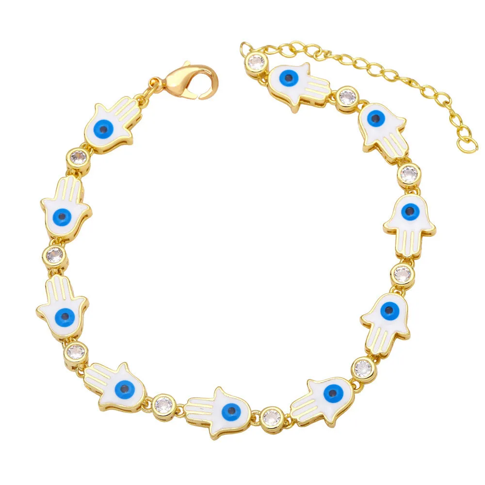 Wholesale Copper Bohemian Colored Drip Oil Bracelets