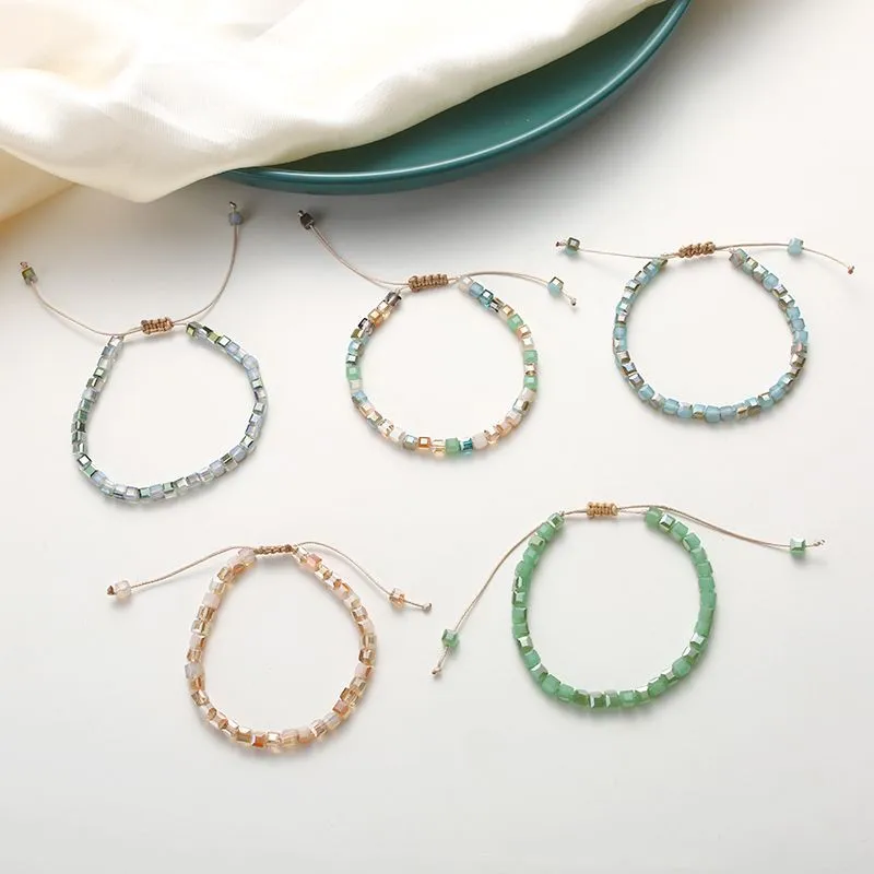Wholesale DIY Handmade Symphony Crystal Square Beaded Bracelet JDC-BT-HuiH002