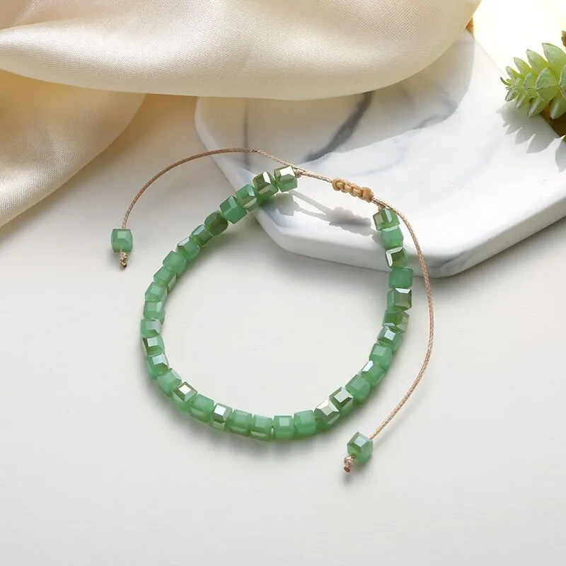 Wholesale DIY Handmade Symphony Crystal Square Beaded Bracelet JDC-BT-HuiH002