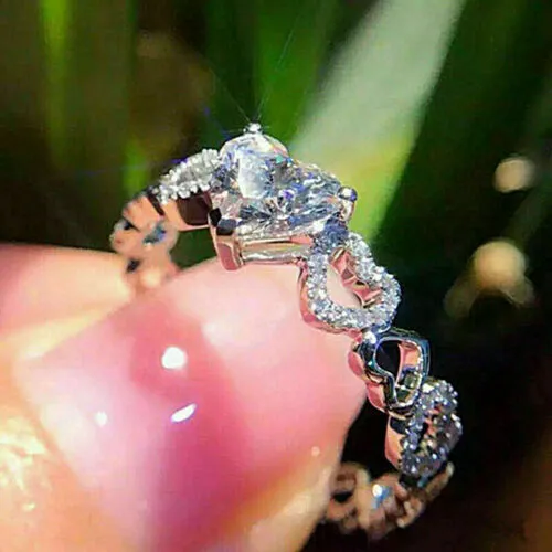 Wholesale Simple Heart Zircon Alloy Rings