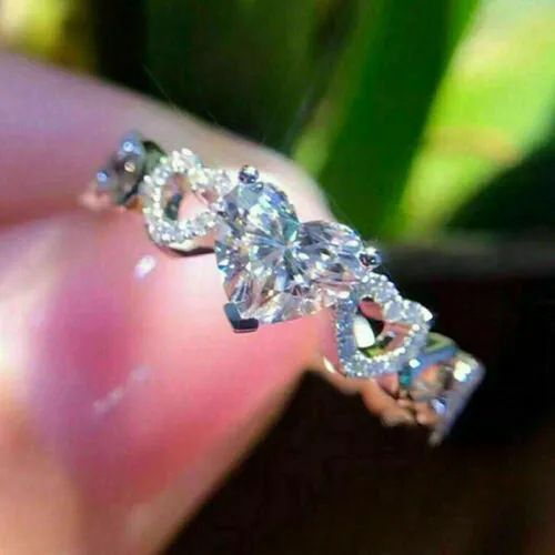 Wholesale Simple Heart Zircon Alloy Rings