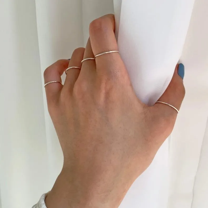 Wholesale Sterling Silver Glossy Simple Line Thin Ring