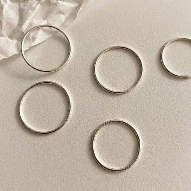 Wholesale Sterling Silver Glossy Simple Line Thin Ring