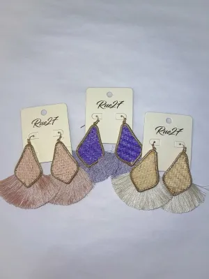 Woven Fan Tassel Earrings