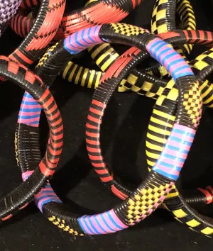 Youth Tuareg Embroidered Bracelet (Size Small) | North African Bracelets | Thick West African Woven Bracelets | Tribal & Ethnic