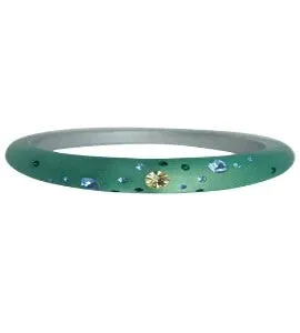 Zirconite Stackable Jeweled Acrylic Opaque Bangle Bracelet. 629B81364
