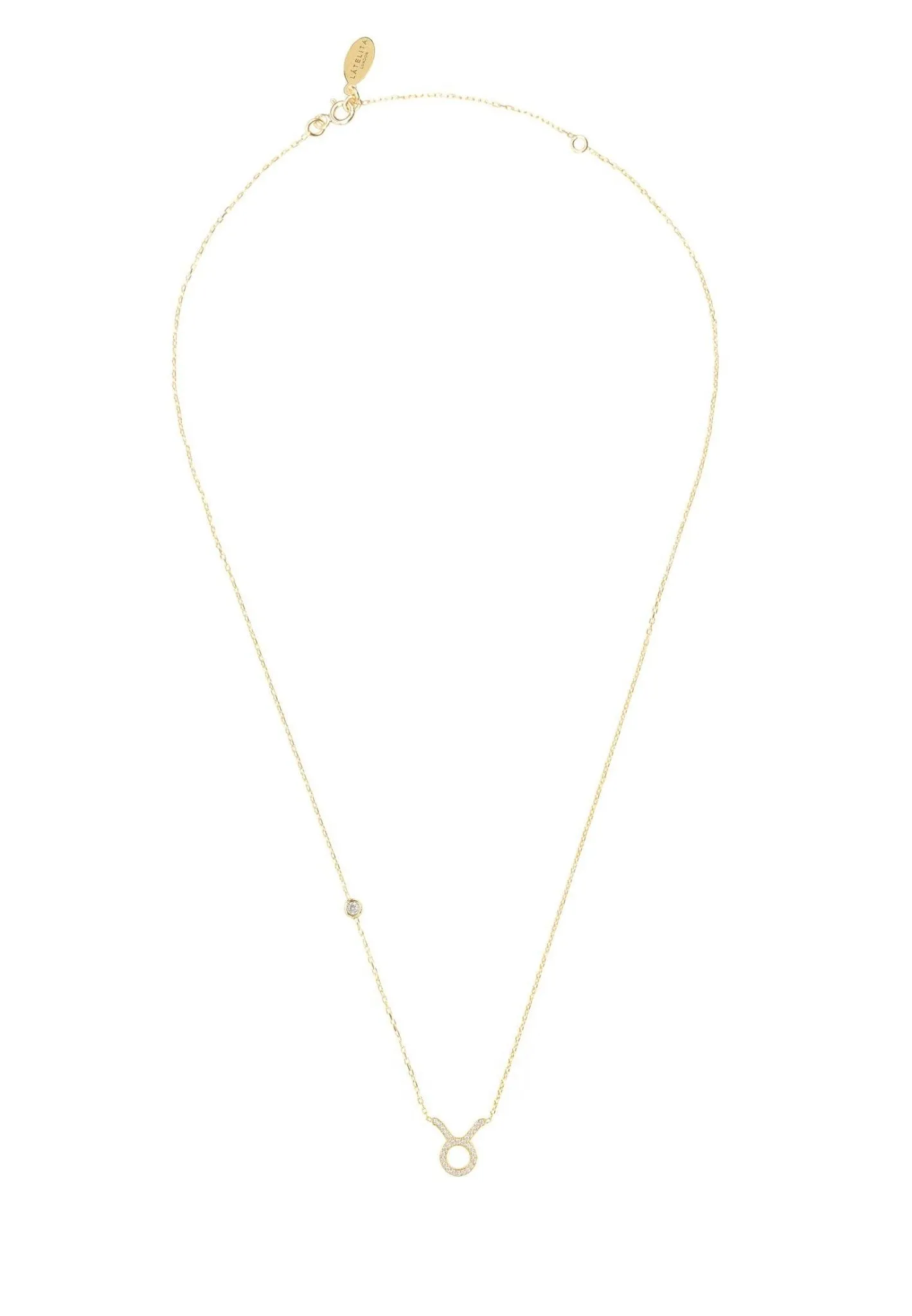 Zodiac Star Sign Pendant Necklace Dipped in Gold for Taurus